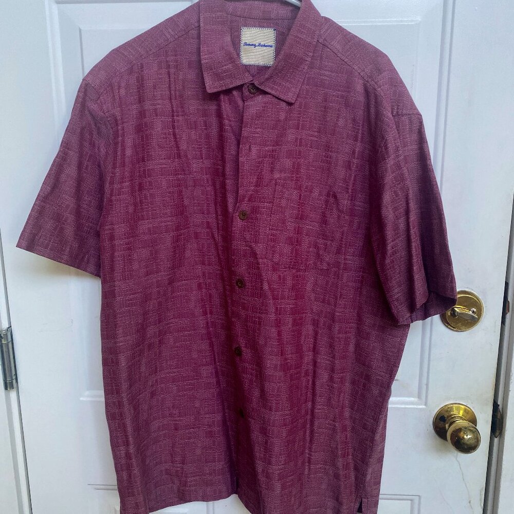 Tommy Bahama Shirt Men’s L Red Short Sleeve Button Down Shirt